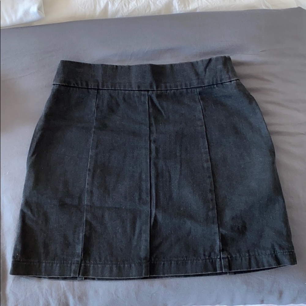 Topshop Moto black denim a-line skirt